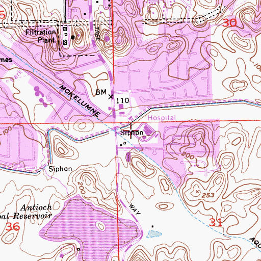 Topographic Map of Sutter Delta Medical Center, CA