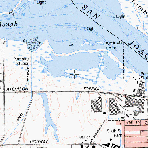 Topographic Map of Dow Wetlands Preserve, CA