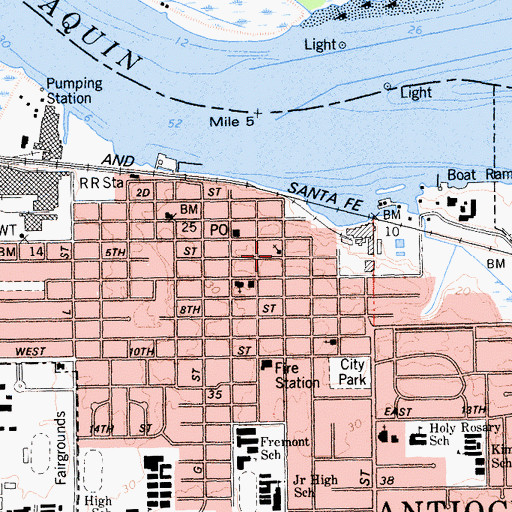 Topographic Map of First Church of Christ Scientist, CA