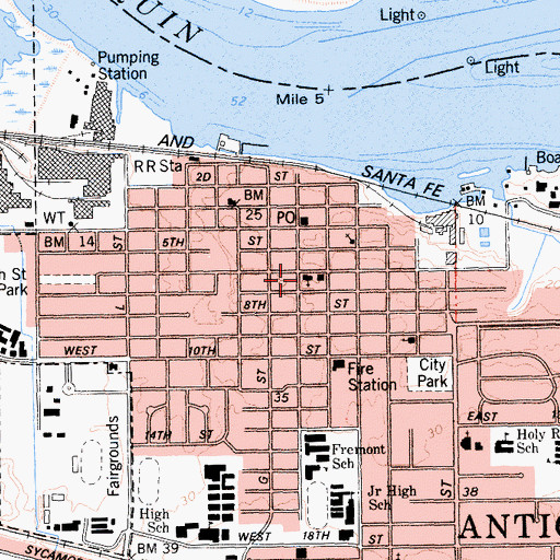 Topographic Map of First Congregational Church, CA
