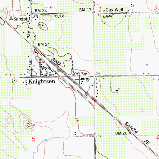 Topographic Map of Knightsen Elementary School, CA