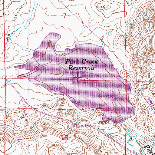 Topographic Map of Park Creek Reservoir, CO