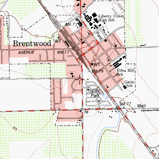 Topographic Map of Lions Community Center, CA