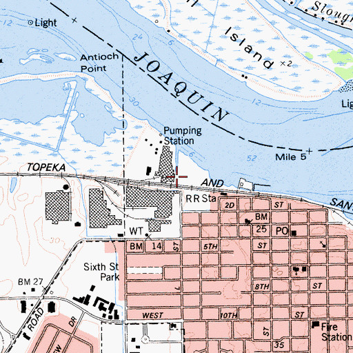 Topographic Map of Marina Park, CA