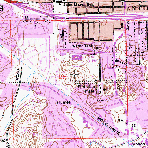 Topographic Map of Memorial Park, CA