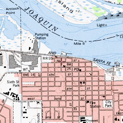 Topographic Map of New Life Free Methodist Church, CA
