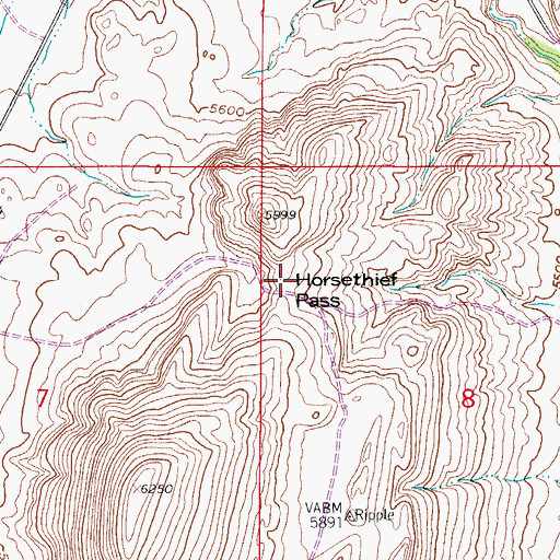 Topographic Map of Horsethief Pass, CO