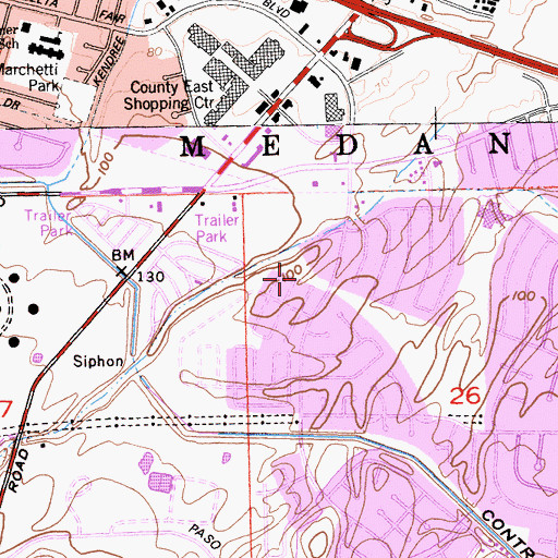 Topographic Map of Village East Park, CA