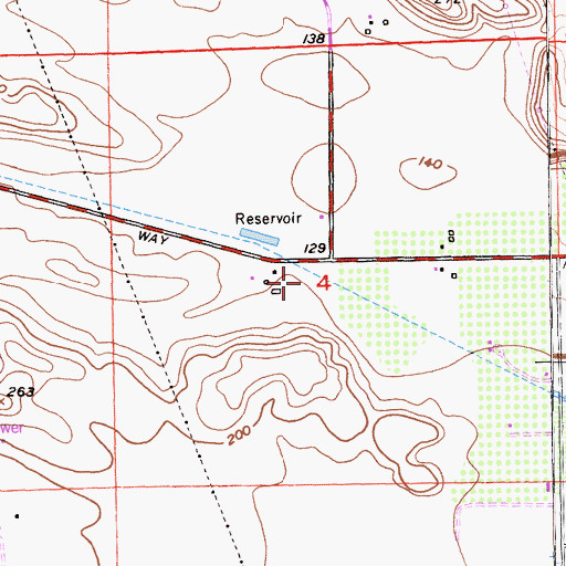 Topographic Map of Williamson Ranch Park, CA