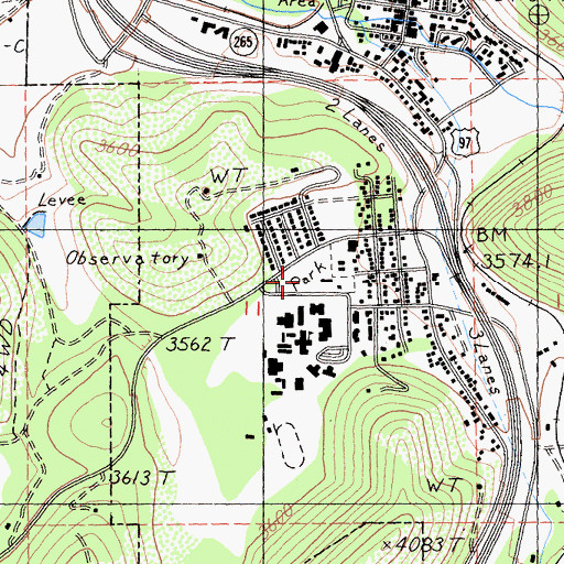 Topographic Map of Bel Air Park, CA