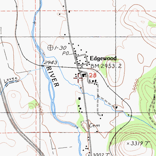 Topographic Map of Butteville Elementary School, CA