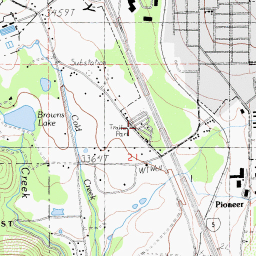 Topographic Map of Chateau Shasta Mobile Home Park, CA