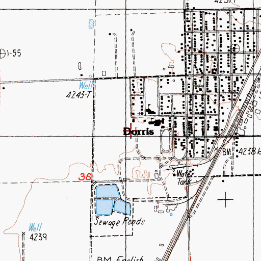 Topographic Map of Butte Valley Elementary School, CA