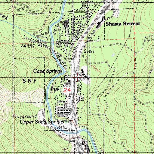 Topographic Map of Dunsmuir Elementary School, CA