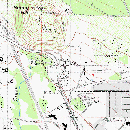 Topographic Map of Kingdom Hall of Jehovahs Witnesses, CA