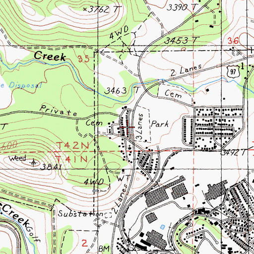 Topographic Map of Lincoln Park, CA