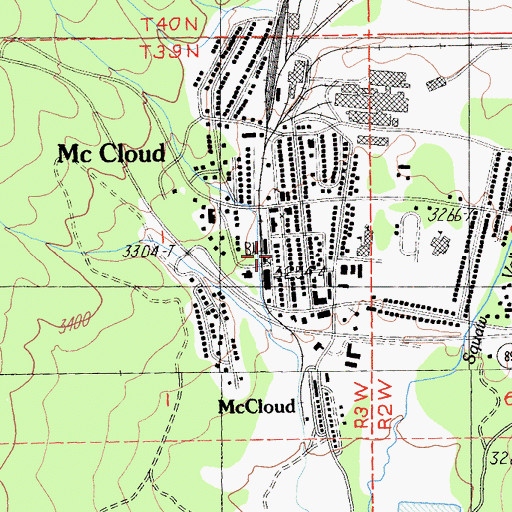 Topographic Map of McCloud Post Office, CA