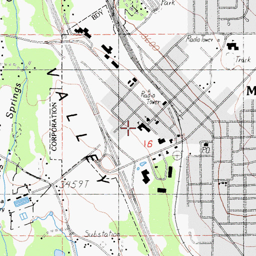 Topographic Map of Mount Shasta Elementary School, CA