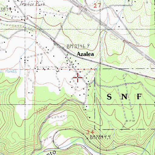 Topographic Map of Shadow Mountain Mobile Home Park, CA