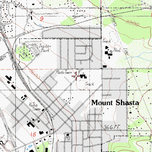 Topographic Map of Sisson School, CA