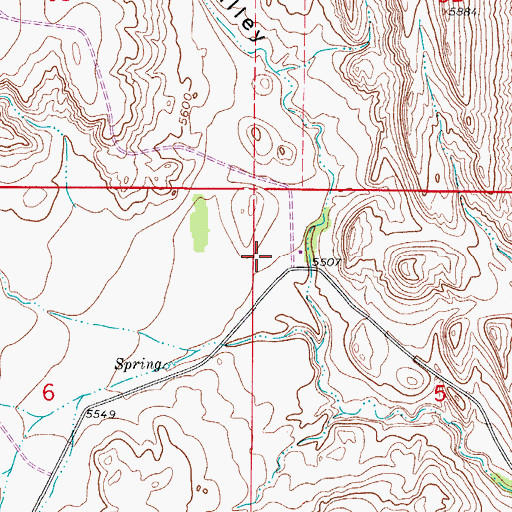 Topographic Map of Campbell Valley, CO