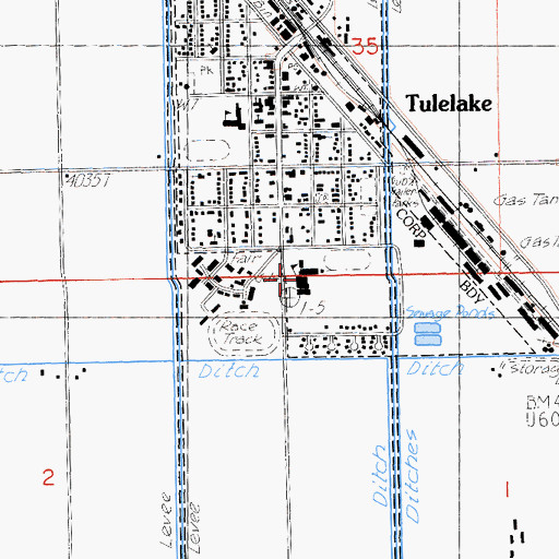 Topographic Map of Tulelake High School, CA