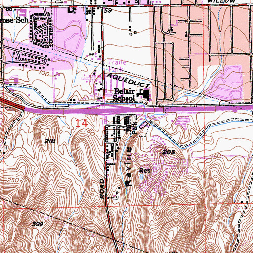 Topographic Map of Ambrose Park, CA