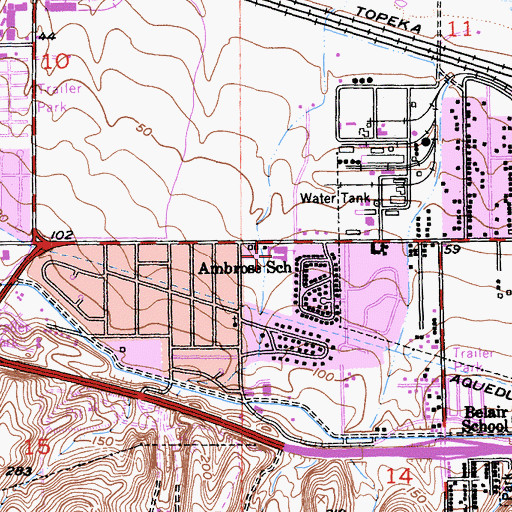 Topographic Map of Ambrose Recreation Center, CA