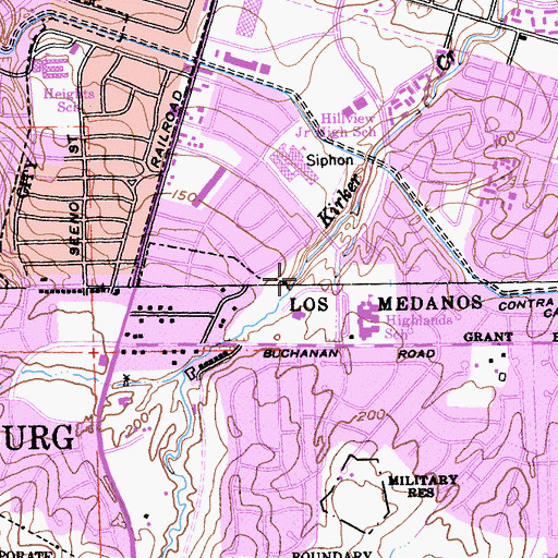 Topographic Map of Buchanan Park, CA
