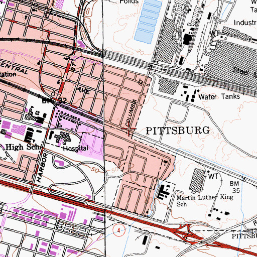 Topographic Map of Central Addition Park, CA