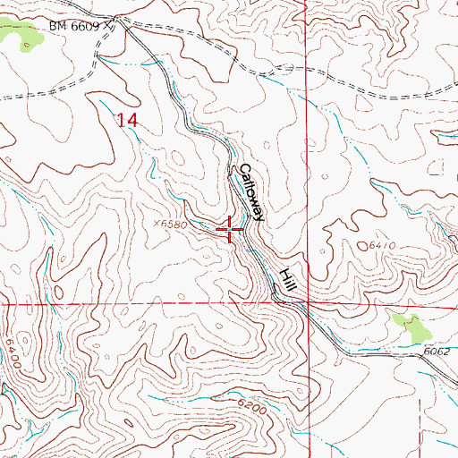 Topographic Map of Calloway Hill, CO