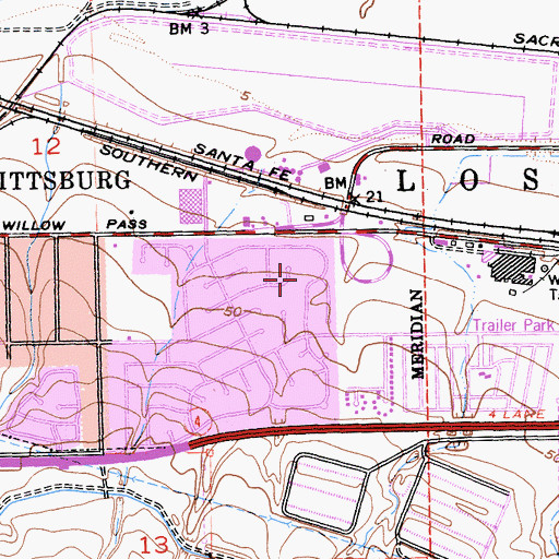 Topographic Map of DeAnza Park, CA