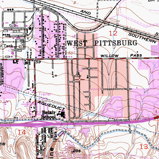 Topographic Map of Community Baptist Church, CA