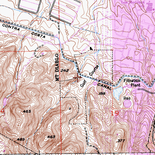 Topographic Map of Delta View Golf Course, CA