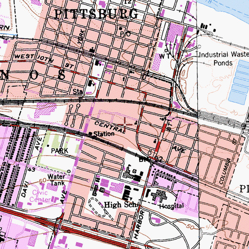Topographic Map of First Methodist Church (historical), CA