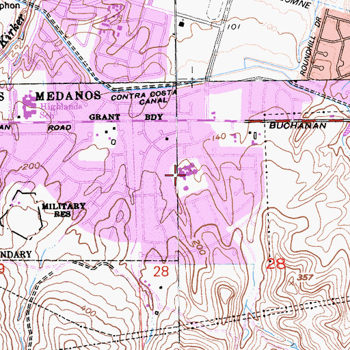 Topographic Map of Foothill Elementary School, CA