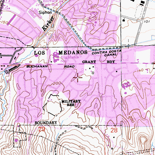 Topographic Map of Highlands Park, CA