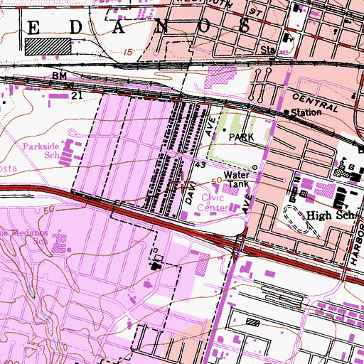 Topographic Map of Pittsburg City Hall, CA