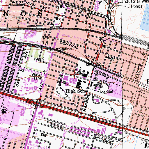 Topographic Map of Pittsburg Junior High School, CA