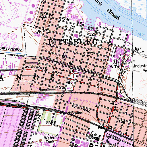 Topographic Map of Pittsburg Post Office, CA