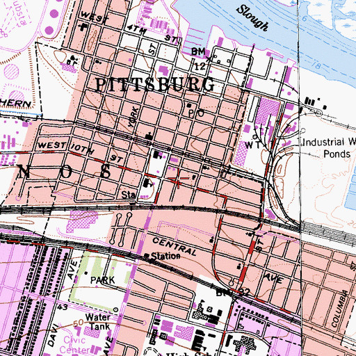 Topographic Map of Pittsburg Seventh Day Adventist Church, CA
