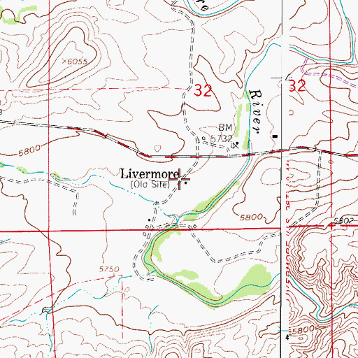 Topographic Map of Livermore, CO