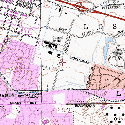Topographic Map of Stoneman Elementary School, CA