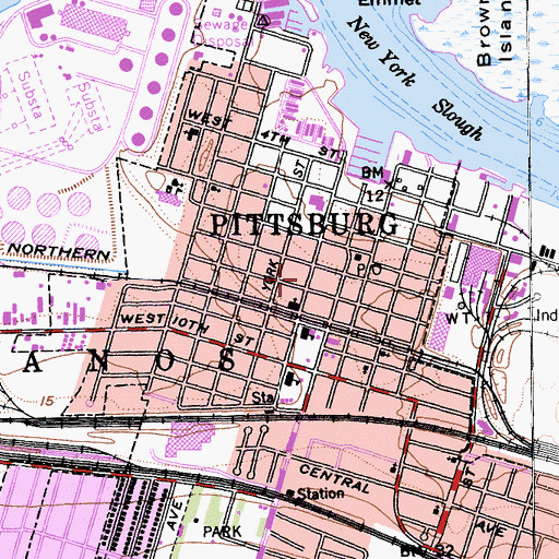 Topographic Map of True Light Baptist Church, CA