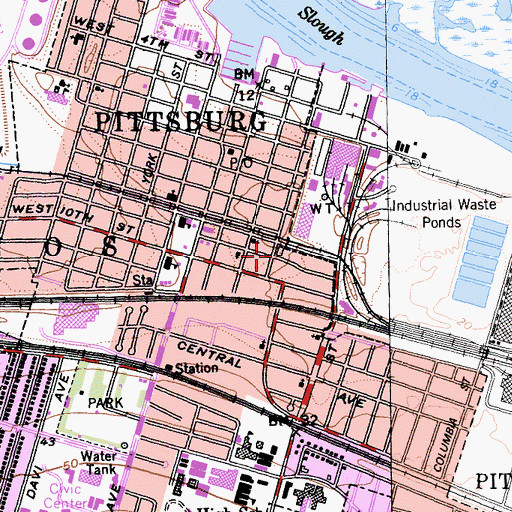 Topographic Map of Veterans Memorial Building, CA