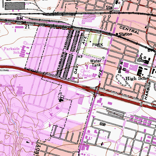 Topographic Map of Vincent A Davi Library, CA