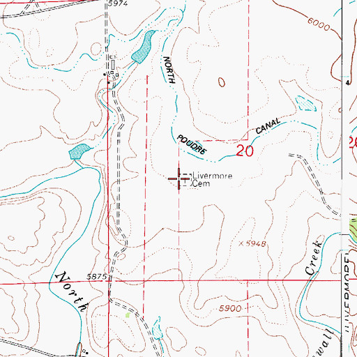Topographic Map of Livermore Cemetery, CO