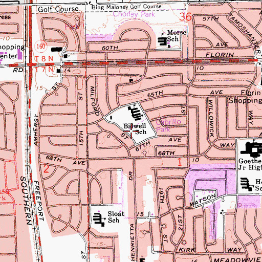 Topographic Map of Cabrillo Park, CA