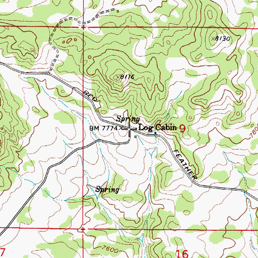 Topographic Map of Log Cabin, CO
