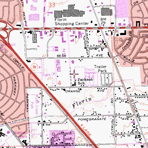Topographic Map of Dayor Sports Field, CA